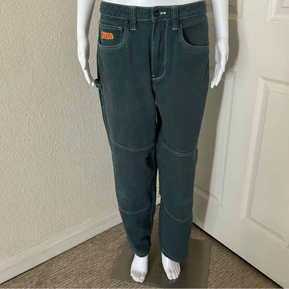 Empyre Other - Empyre Emerald Green Carpenter Relaxed Baggy Skate Loose Fit Jeans Size 30